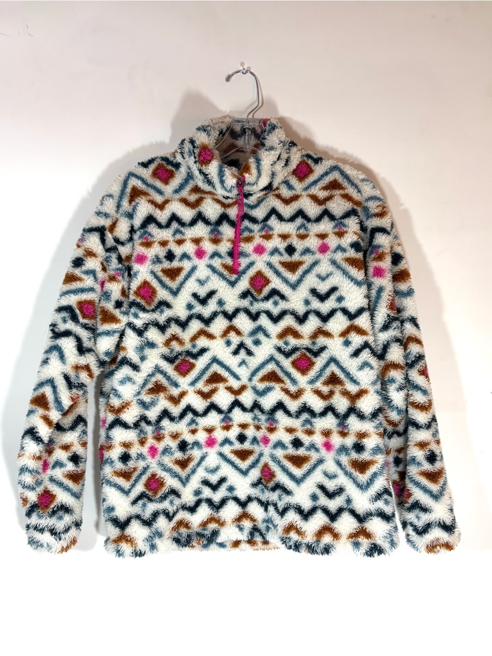 Eddie Bauer Women's Southwestern Aztec Plush Fleece Quarter-Zip Pullover Sweater